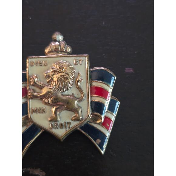 Vintage 1940s BWRS Bundles for Britain Accessocraft Coat of Arms Brooch Pin WWII - Picture 3 of 5